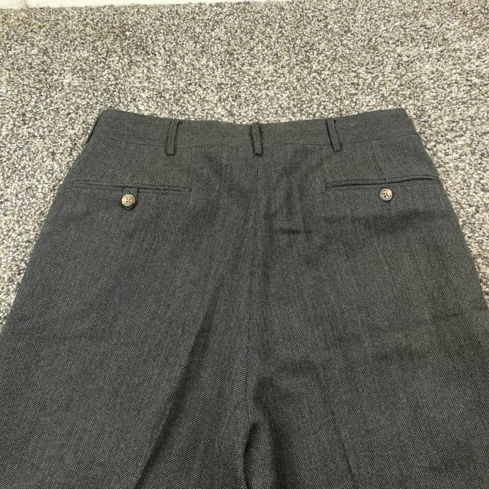 Vintage Polo Ralph Lauren Pants Tweed Wool Herringbone Gray Black 32x31 - Picture 5 of 11